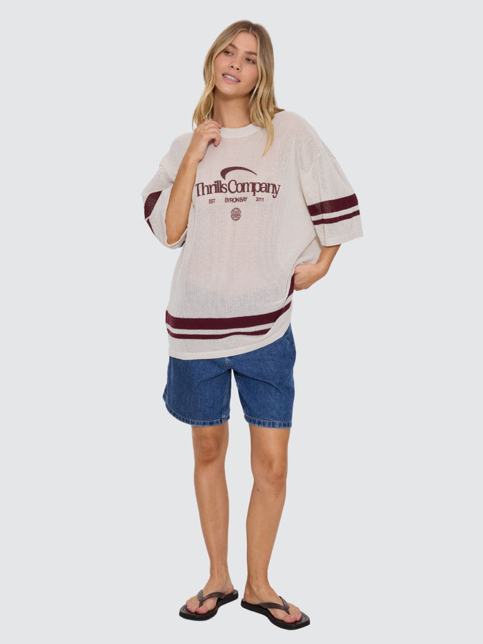 End Game Knit Oversized Tee - Off White