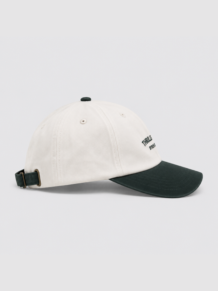 Thrills Co 6 Panel Cap - Off White - Yakka Green