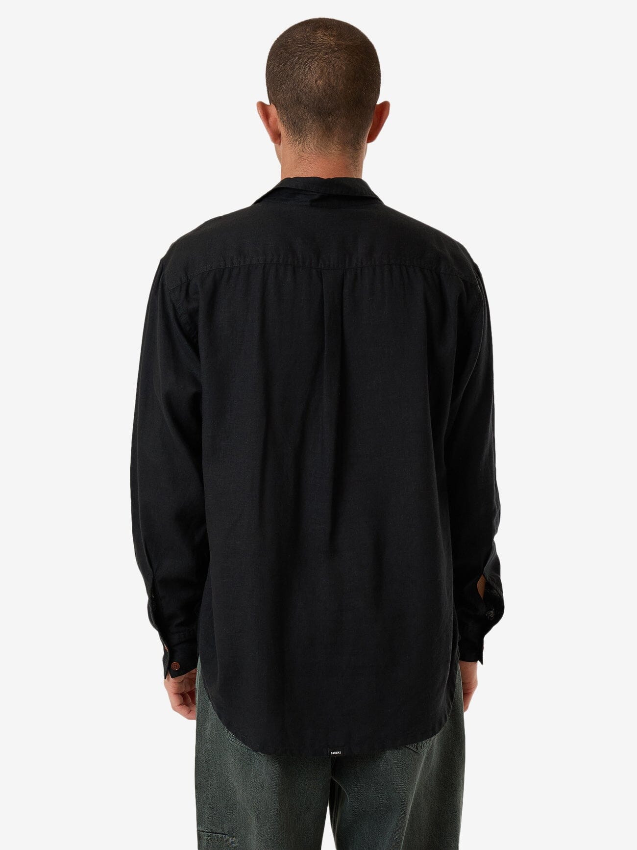 Hemp Minimal Thrills Oversize Long Sleeve Shirt - Black