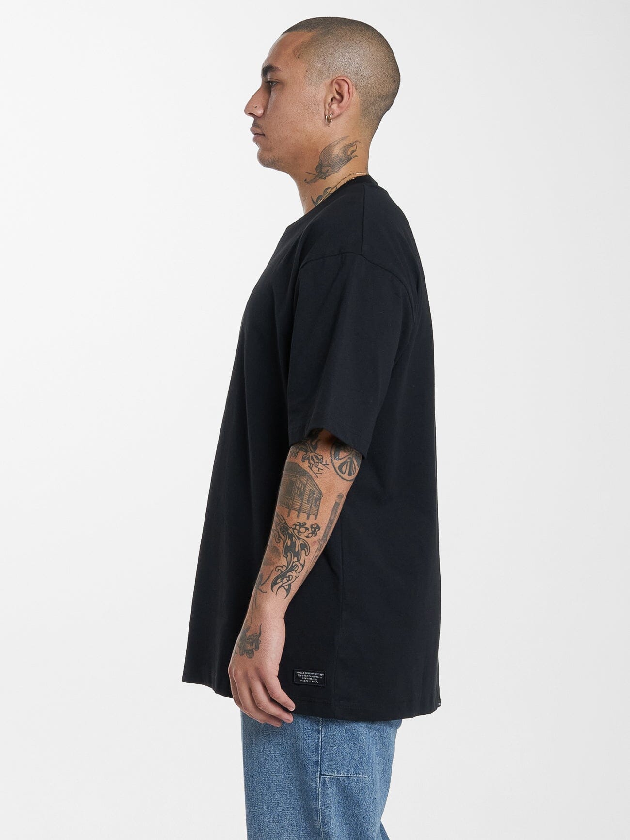 Thrills Military Oversize Fit Tee - Black