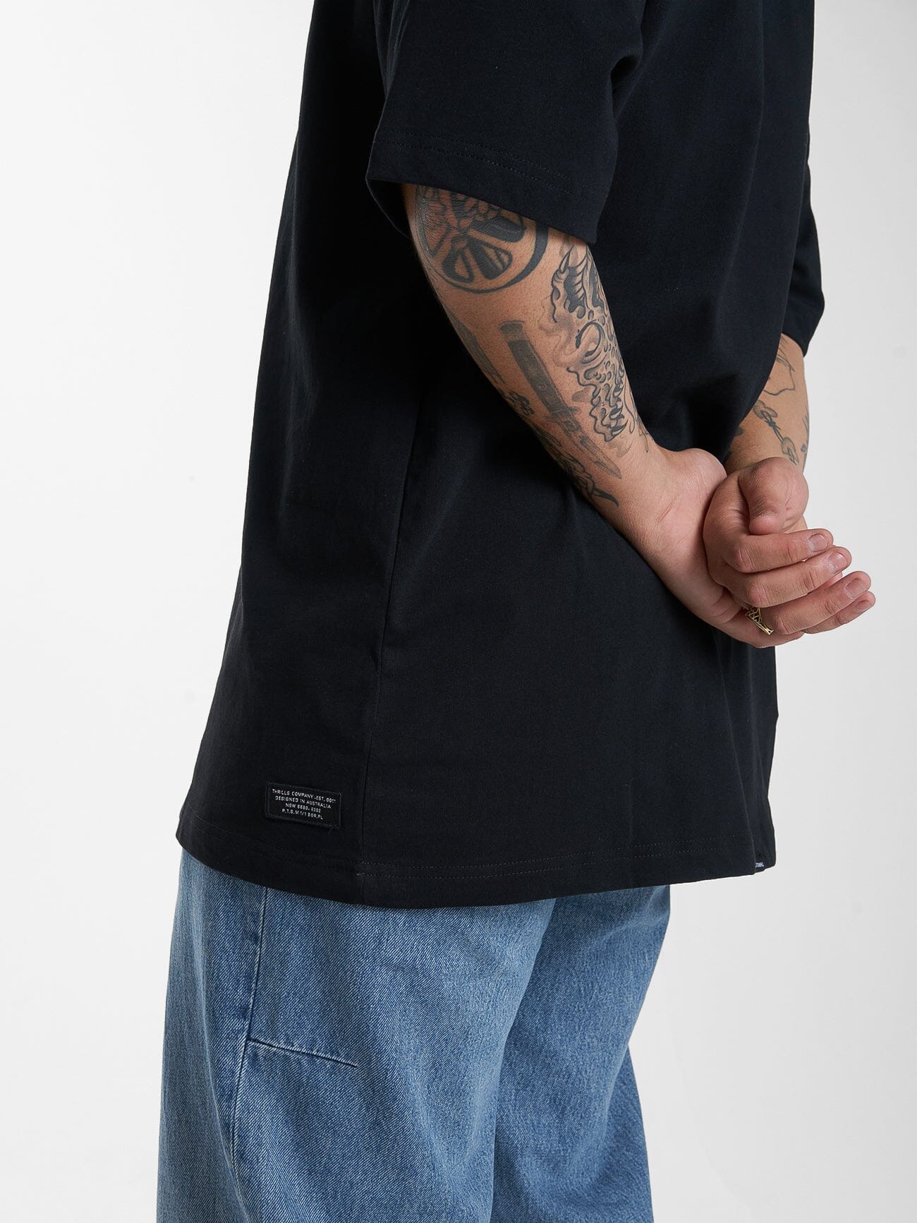 Thrills Military Oversize Fit Tee - Black