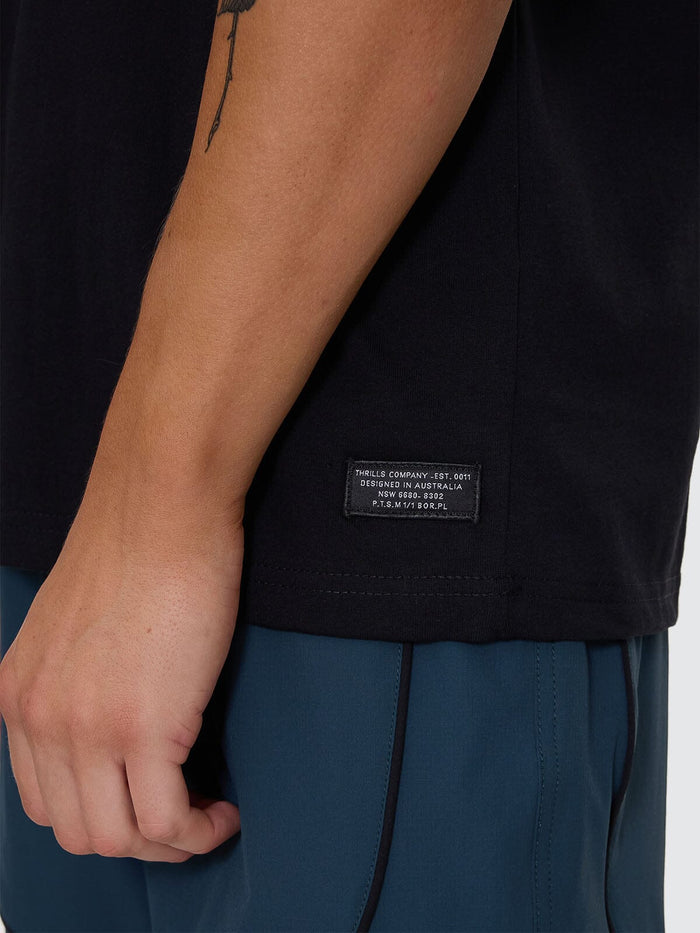 Thrills Military Oversize Fit Tee - Black