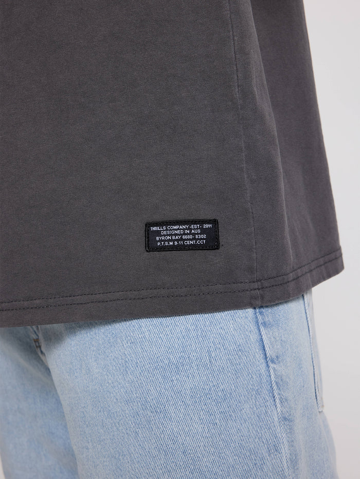 Thrills Military Oversize Fit Tee - Dark Charcoal