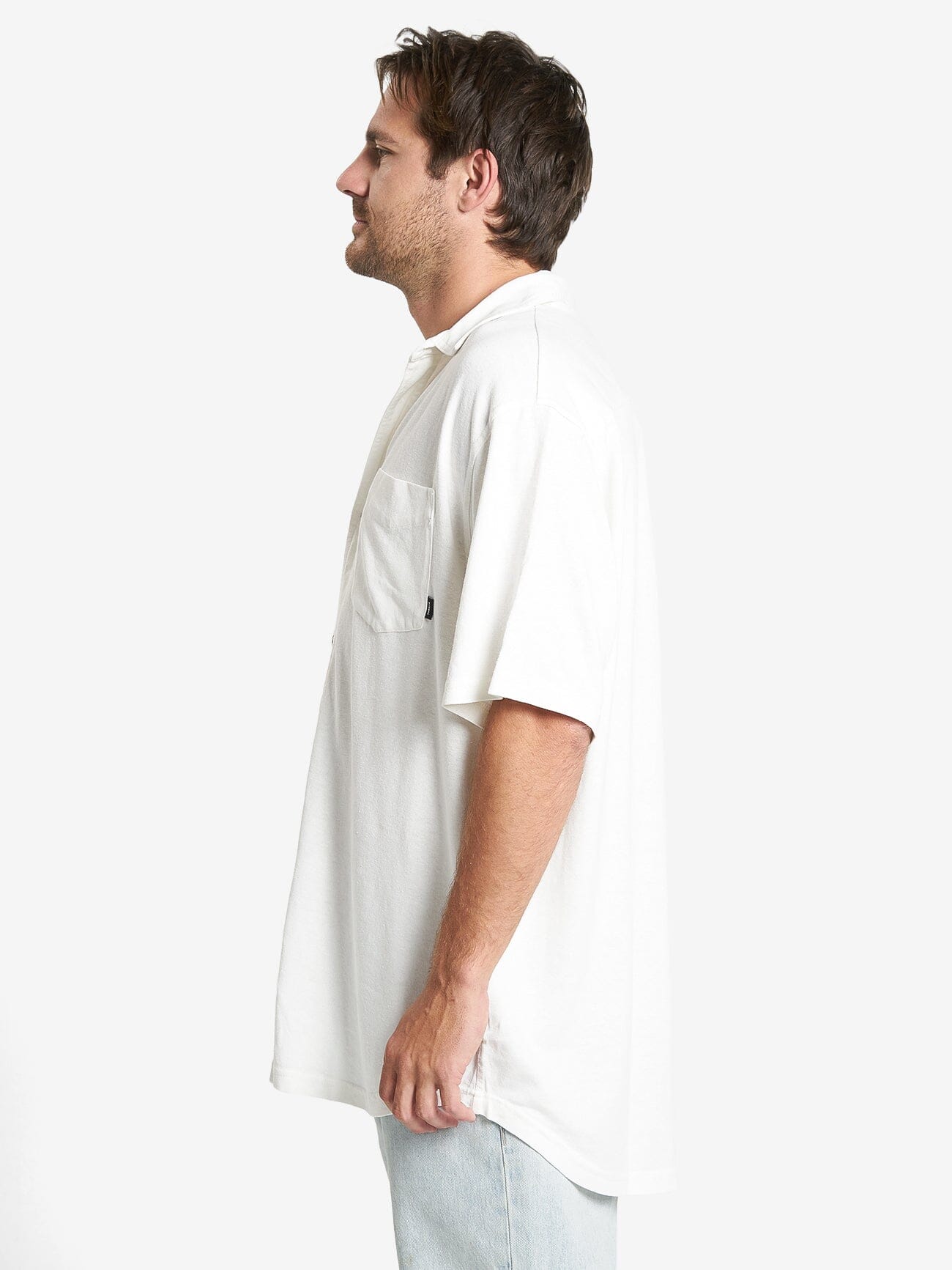 Hemp Thrills Oversized Short Sleeve Shirt - Dirty White