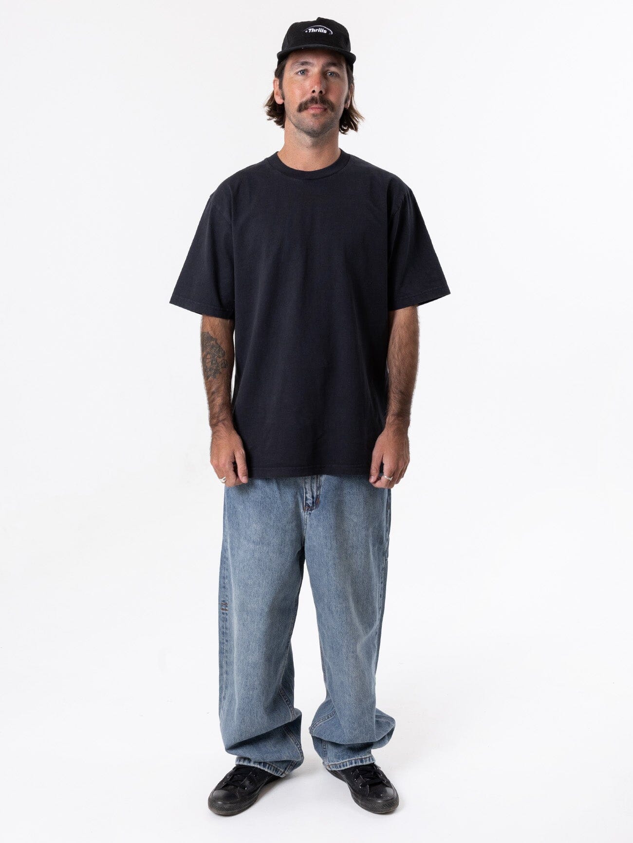 Thrills Military Oversize Fit Tee - Dark Navy