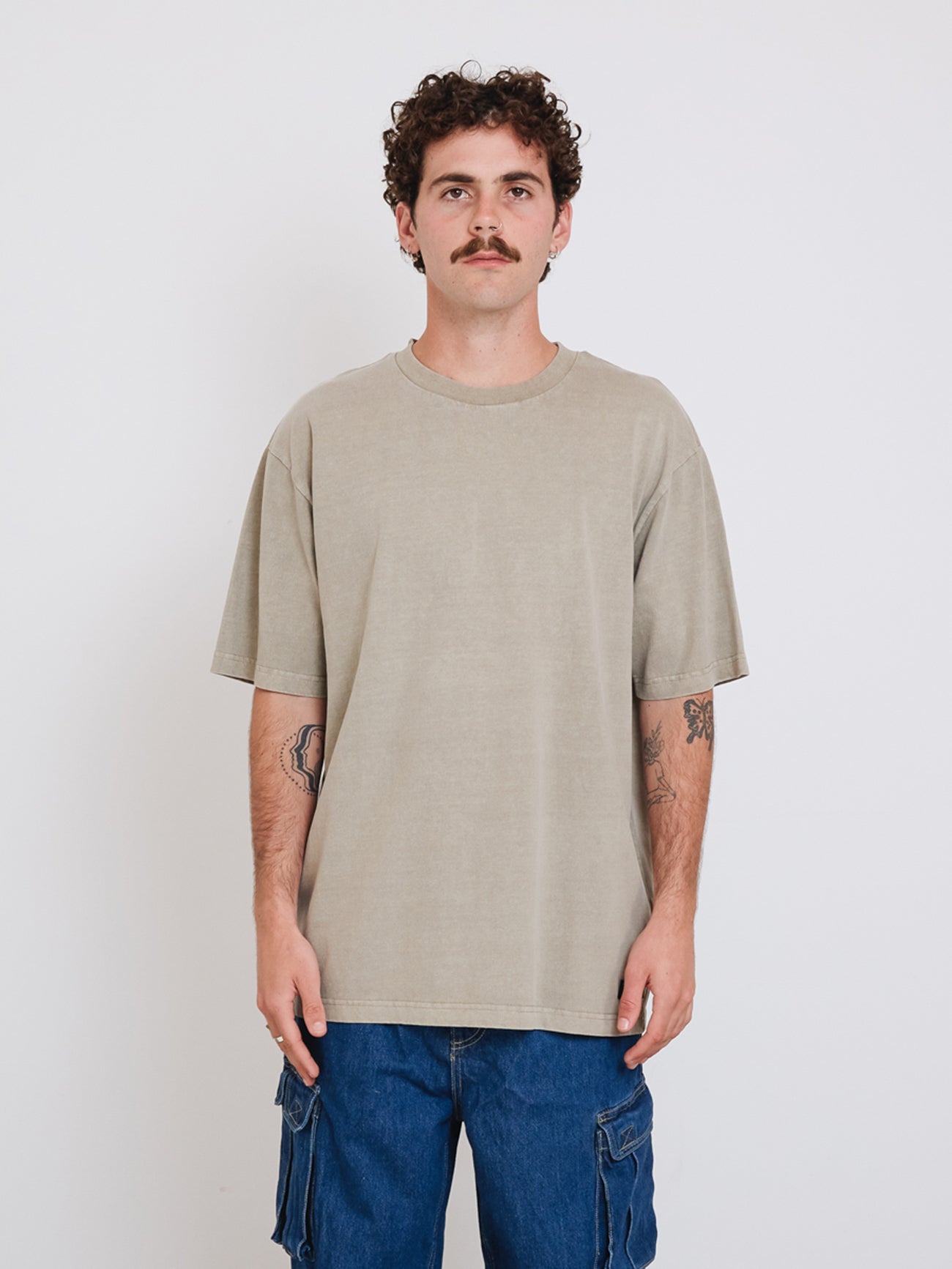 Thrills Military Oversize Fit Tee - Aluminium