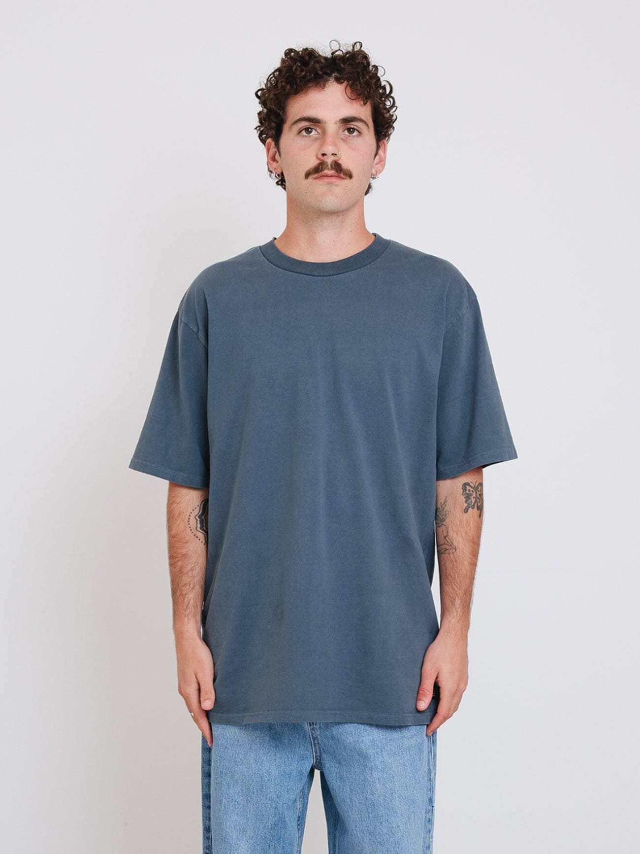 Thrills Military Oversize Fit Tee - Light Petrol