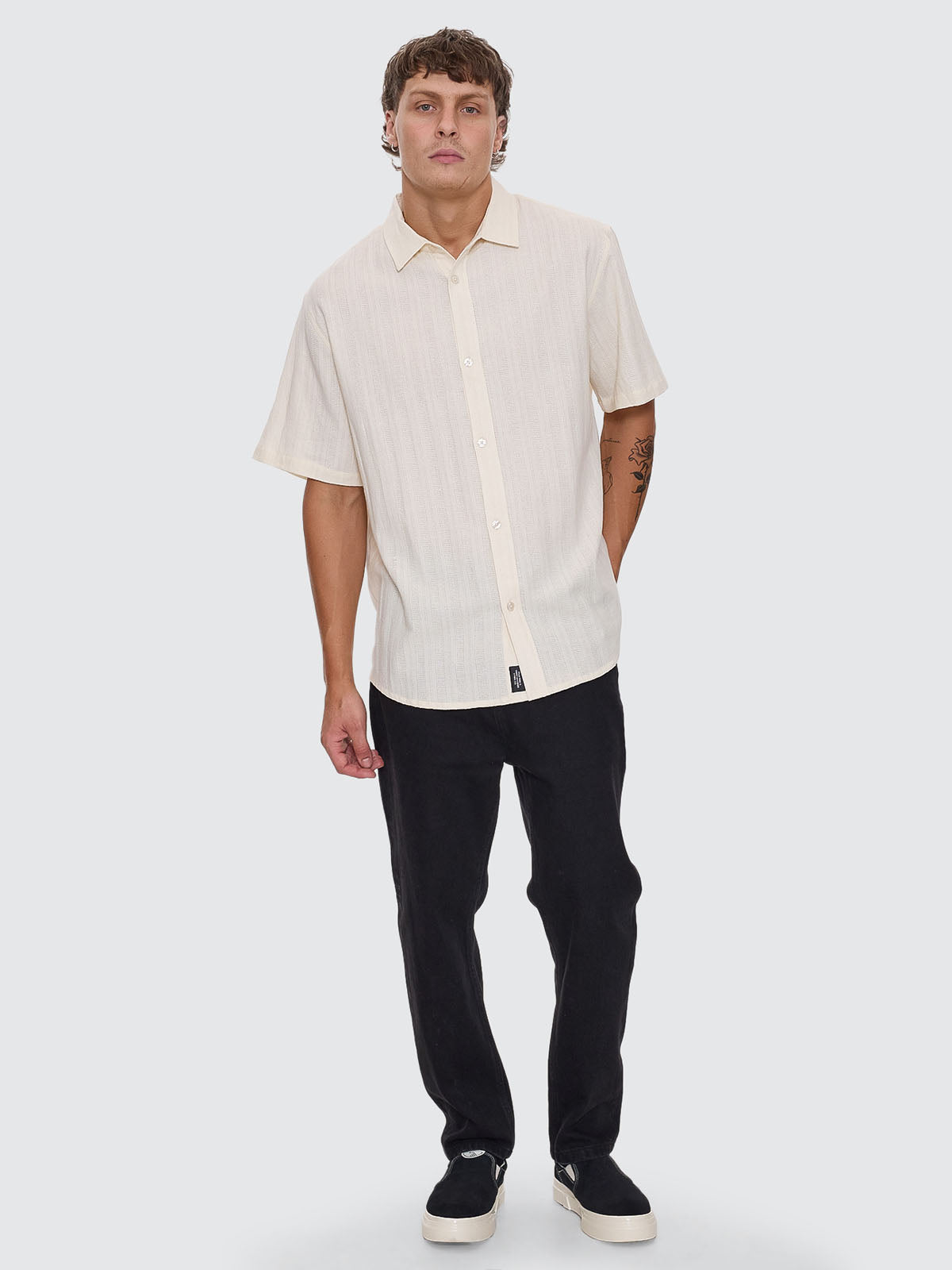 Unhinged Short Sleeve Shirt - Dirty White
