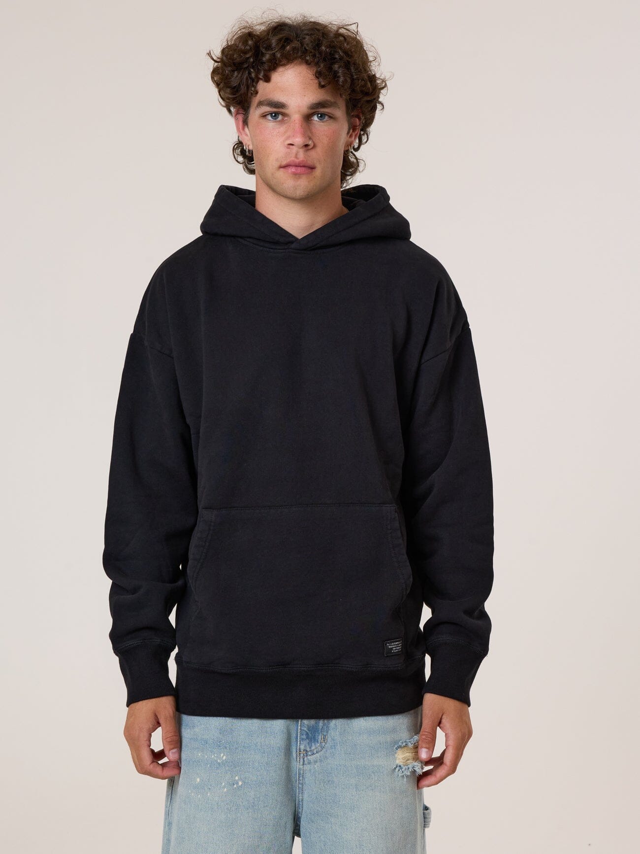 Thrills Military Slouch Pull On Hood - Black