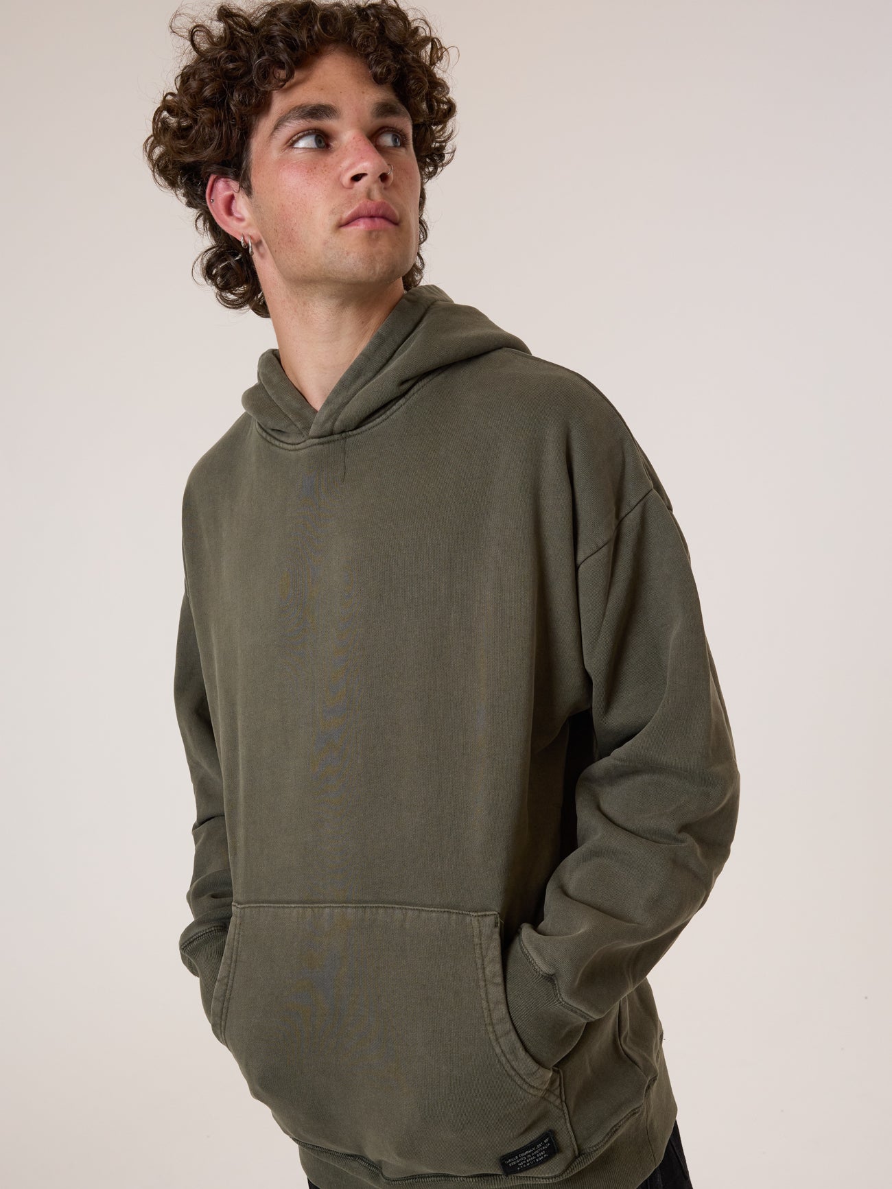 Thrills Military Slouch Pull On Hood - Grape Leaf