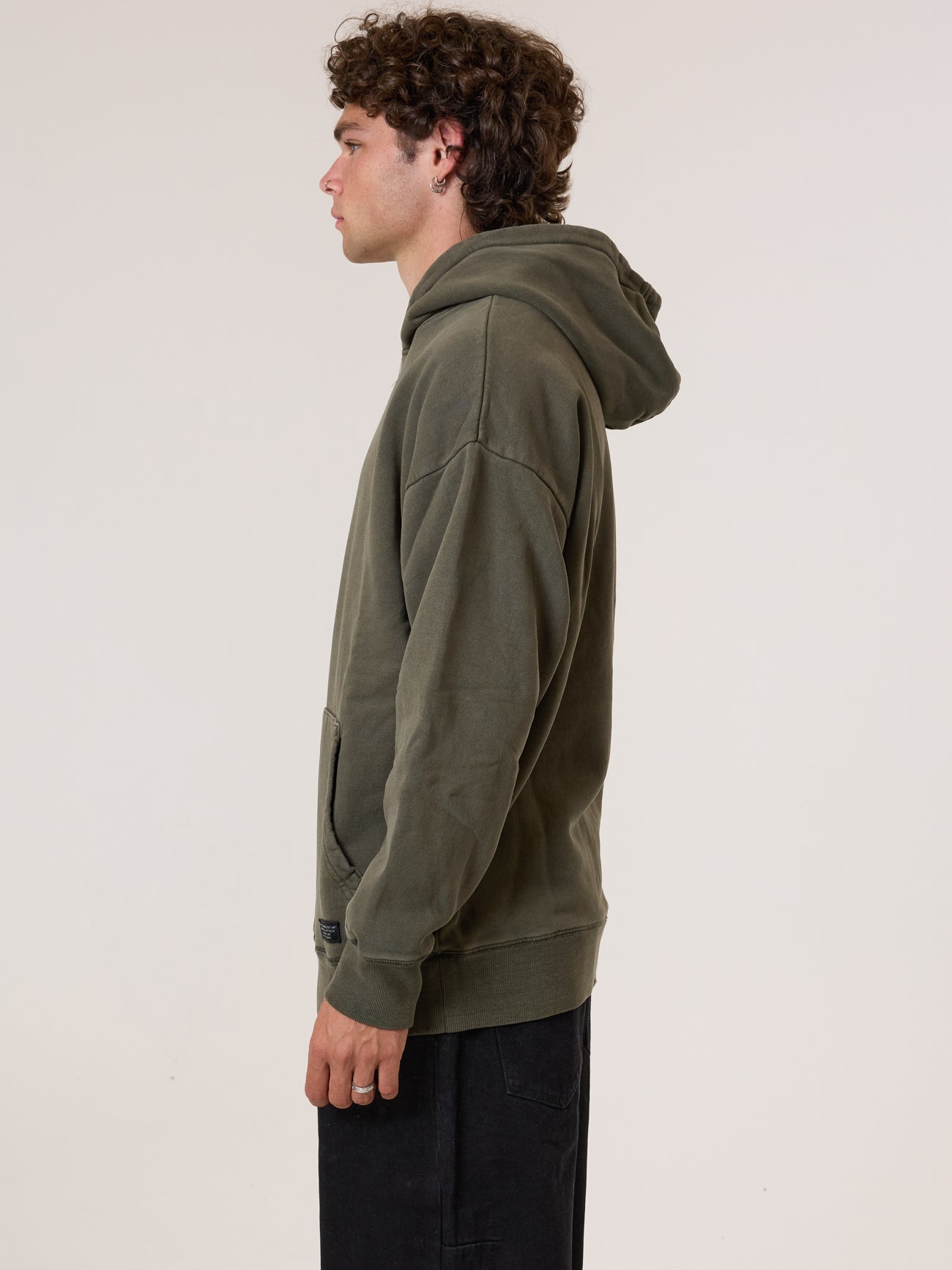 Thrills Military Slouch Pull On Hood - Grape Leaf