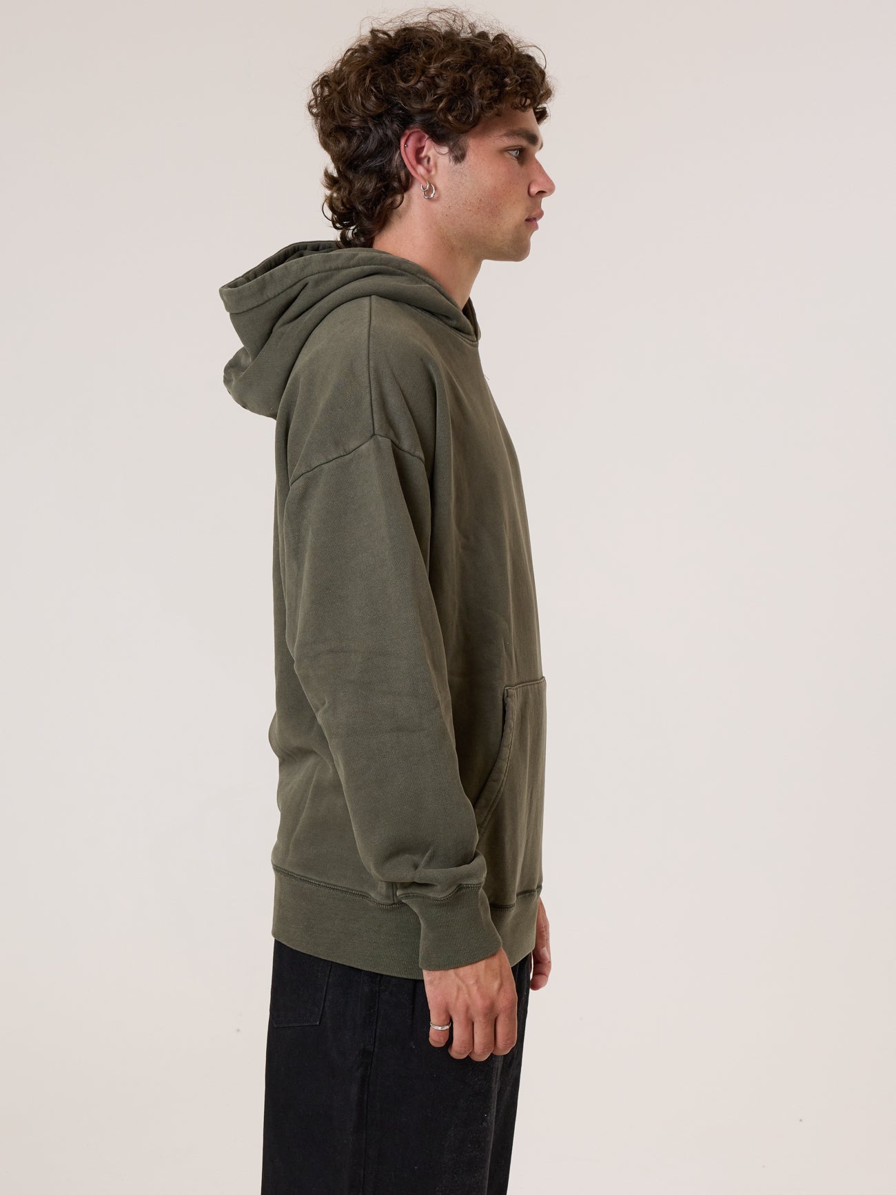 Thrills Military Slouch Pull On Hood - Grape Leaf