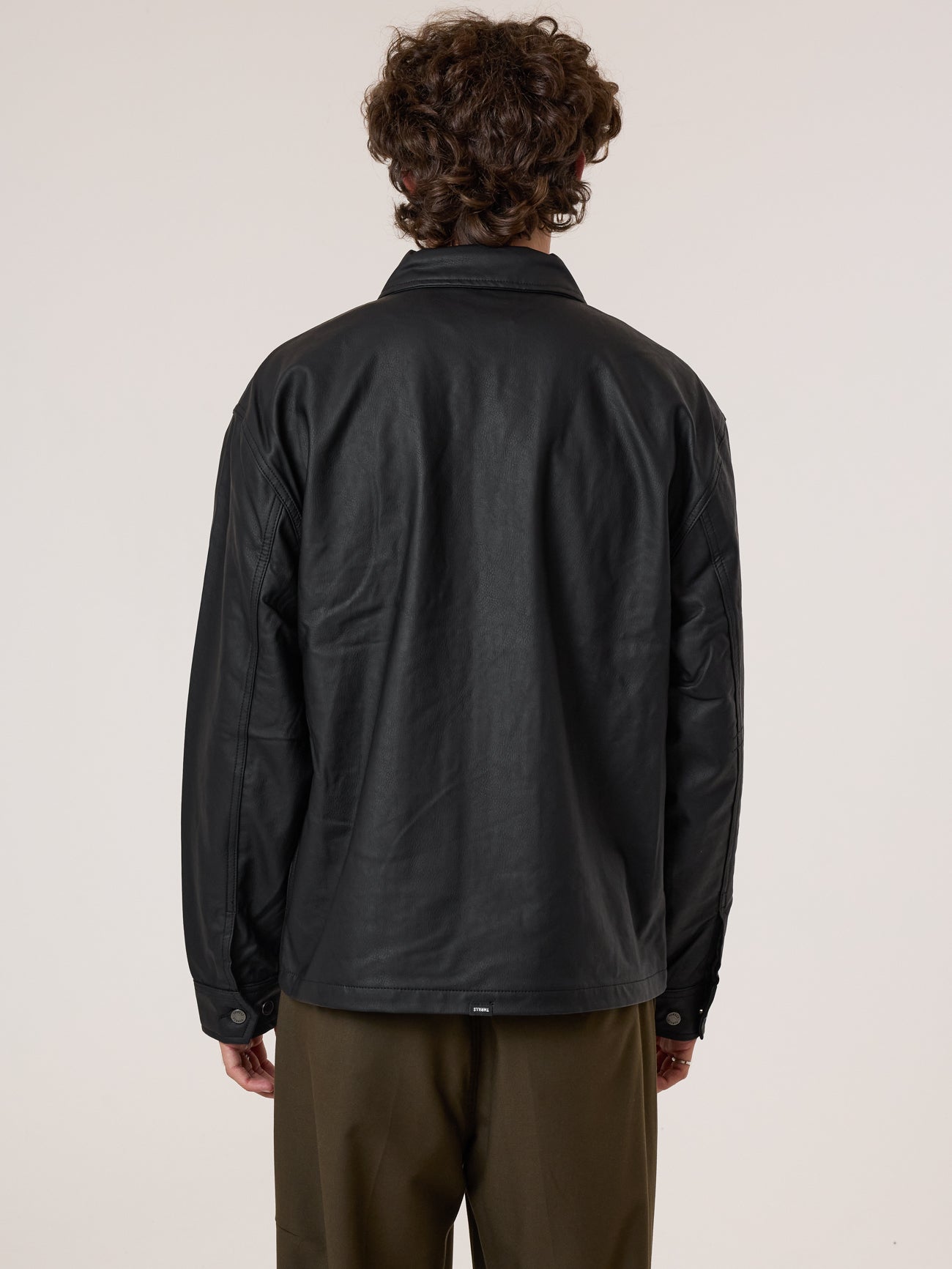 Don't Bother Me PU Leather Work Jacket - Black