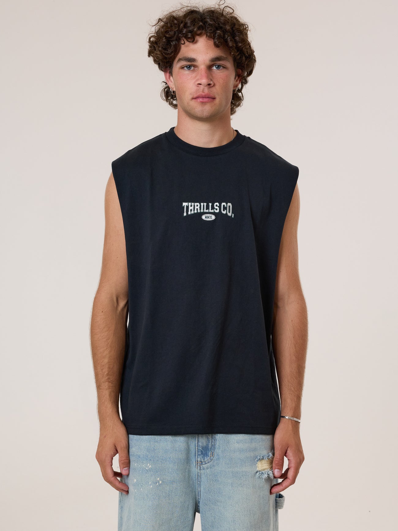 Recruit Merch Fit Muscle Tee - Washed Black