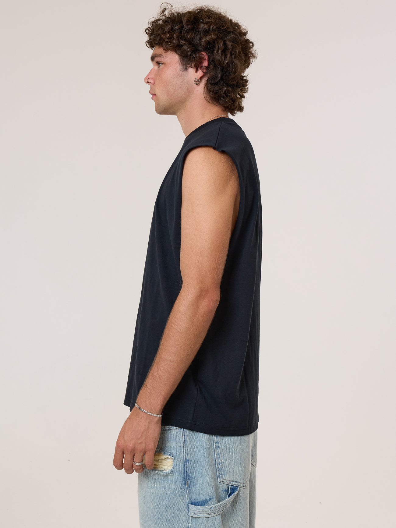 Recruit Merch Fit Muscle Tee - Washed Black