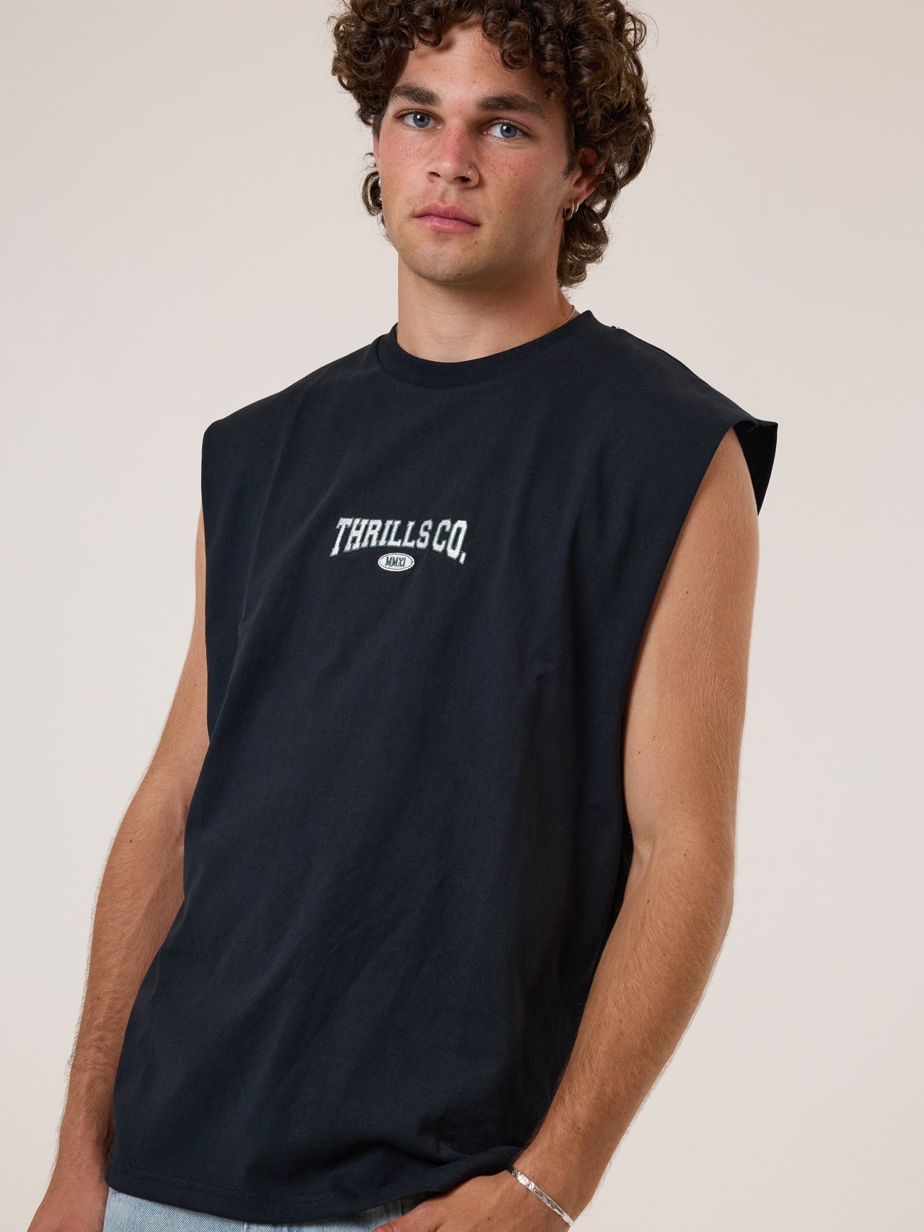 Recruit Merch Fit Muscle Tee - Washed Black