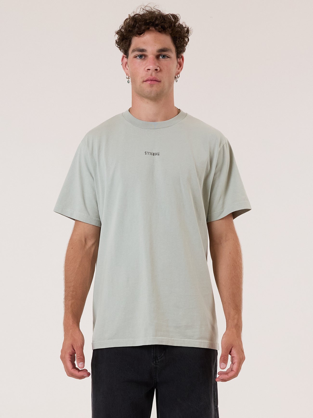 Minimal Thrills Heavy Weight Merch Fit Tee - Sage Grey