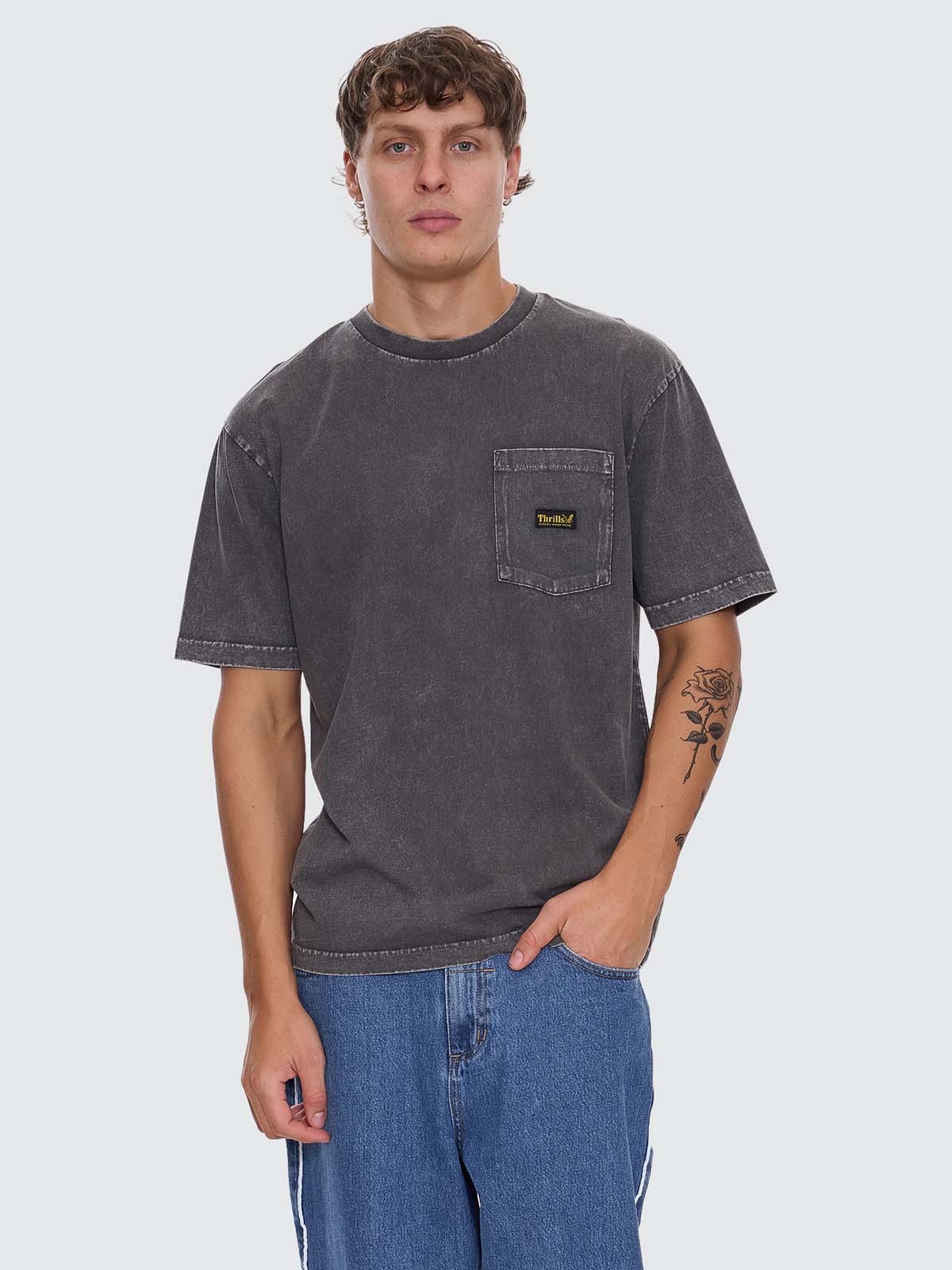 Thrills Union Oversize Pocket Tee - Marble Merch Black