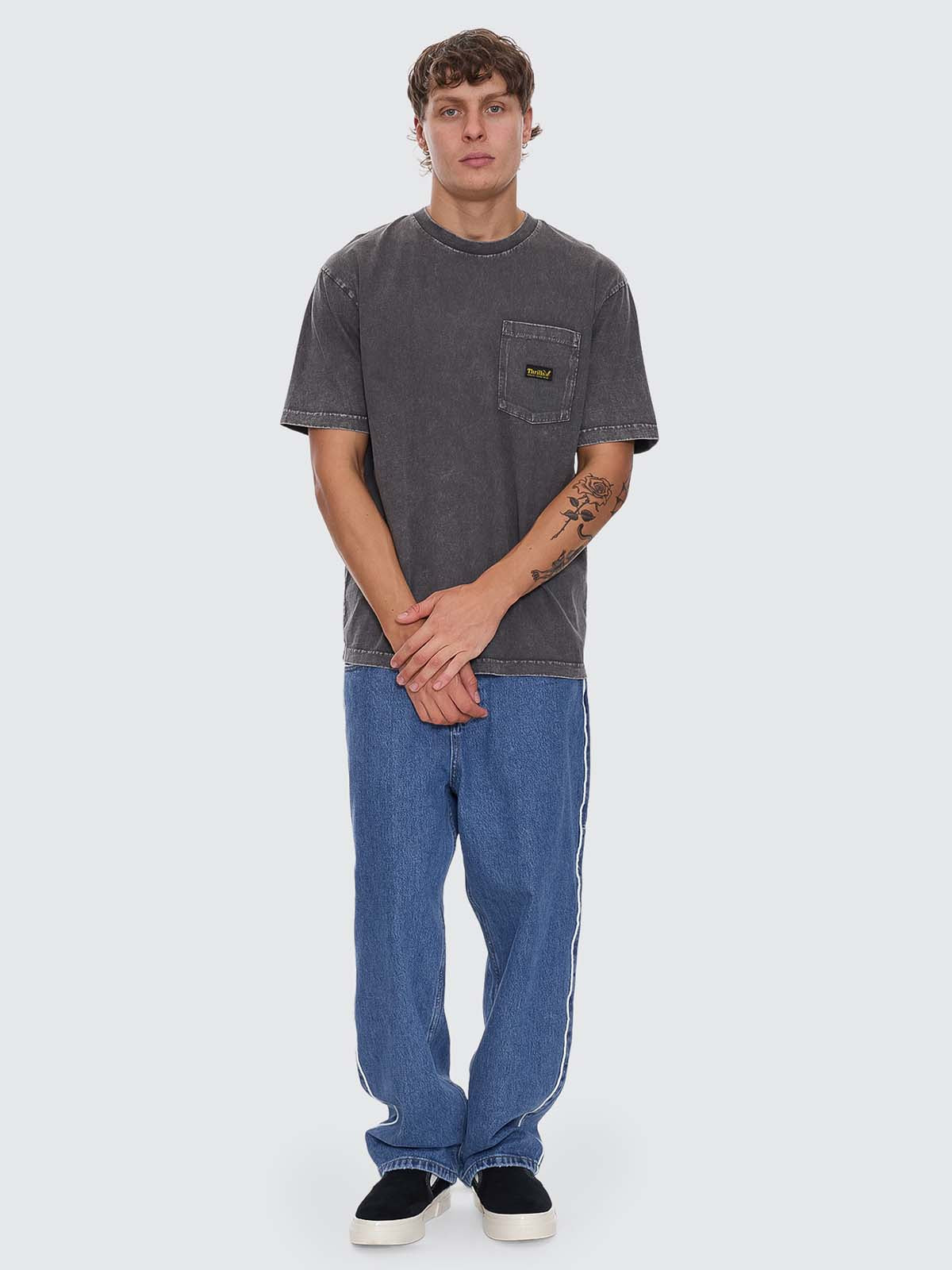 Thrills Union Oversize Pocket Tee - Marble Merch Black XS