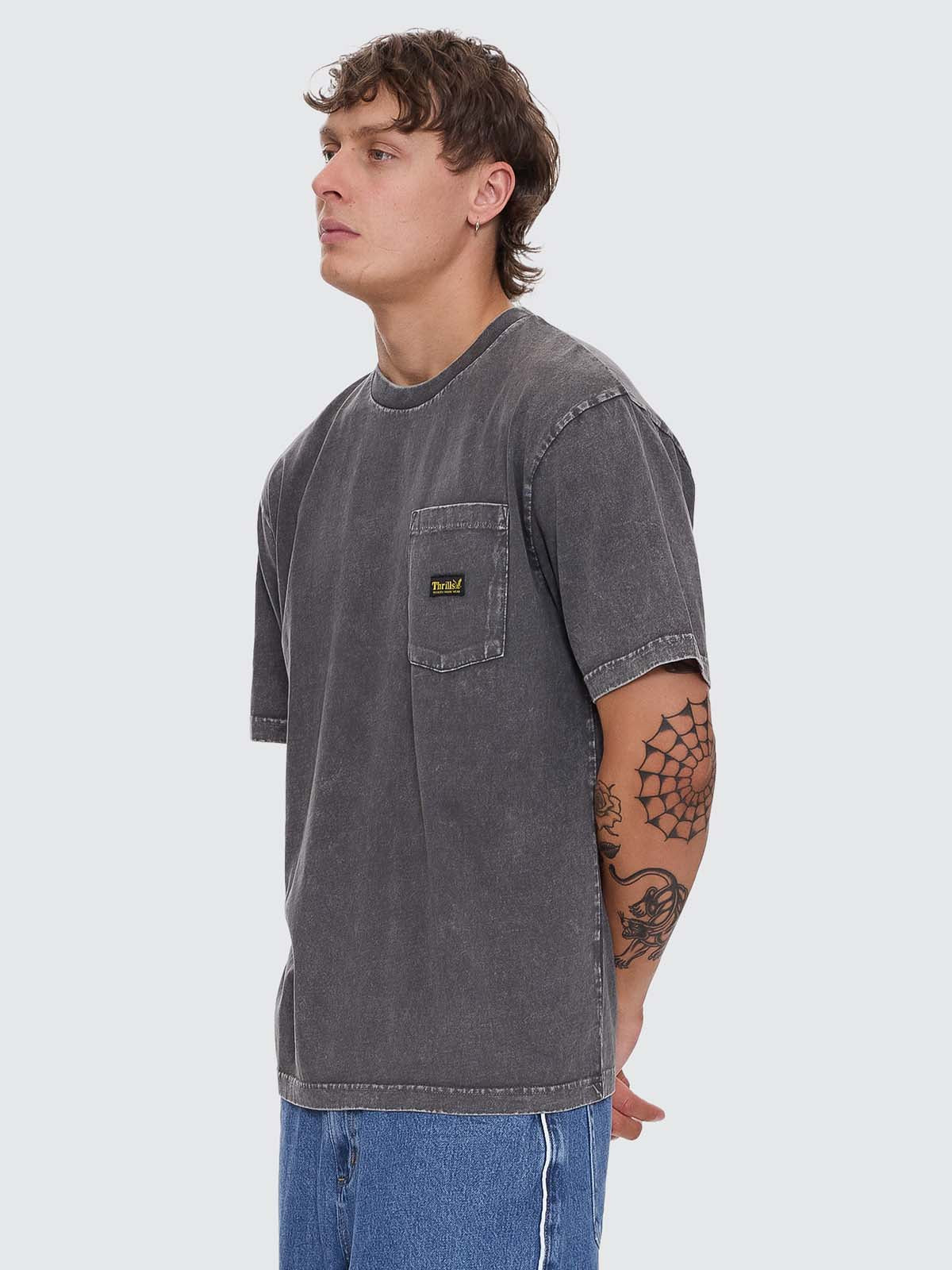 Thrills Union Oversize Pocket Tee - Marble Merch Black XS