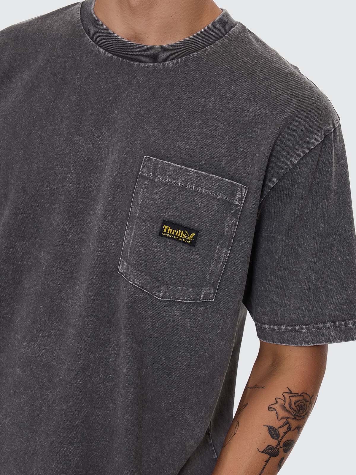 Thrills Union Oversize Pocket Tee - Marble Merch Black XS
