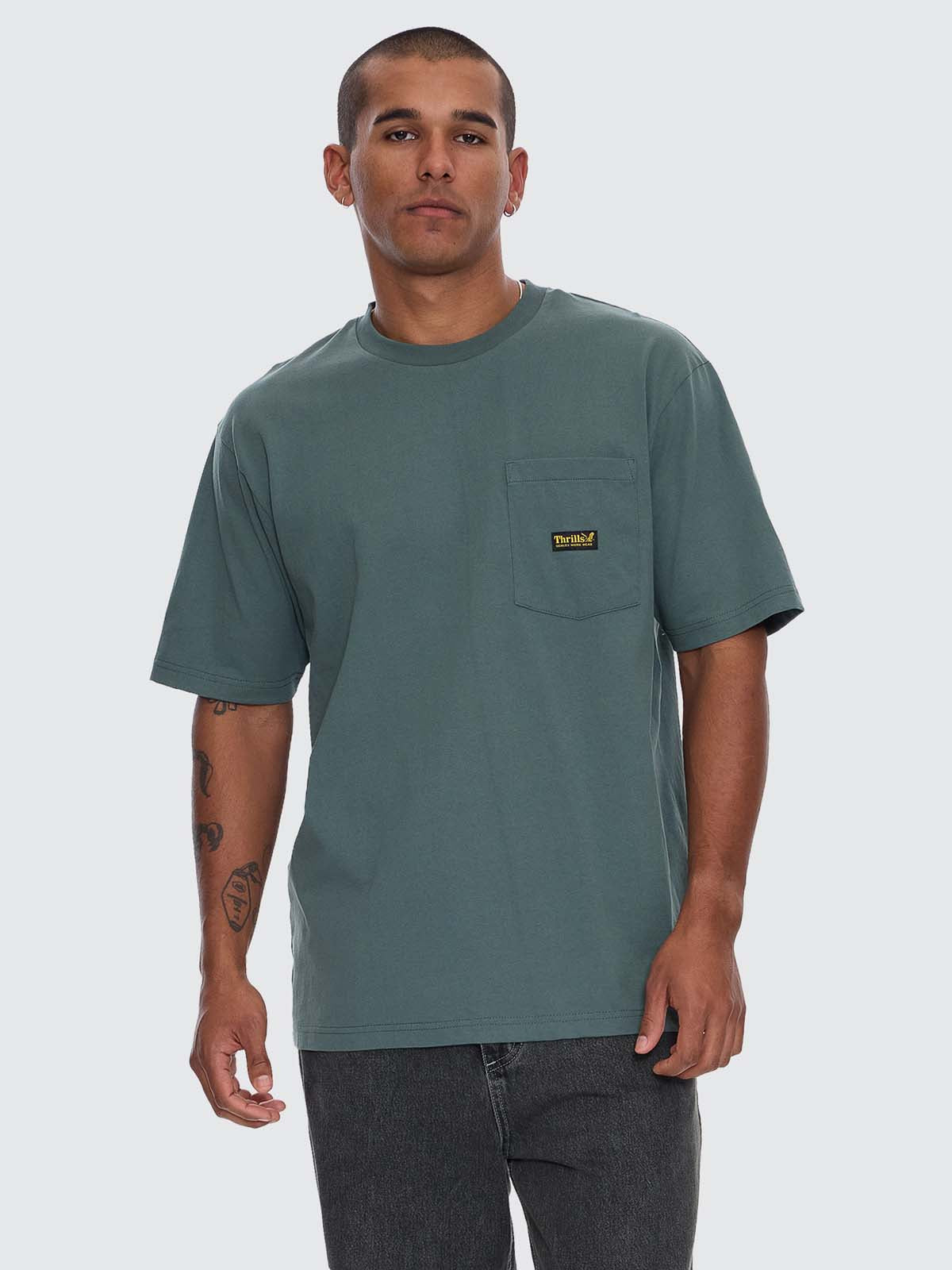 Thrills Union Oversize Pocket Tee - Sea Pine