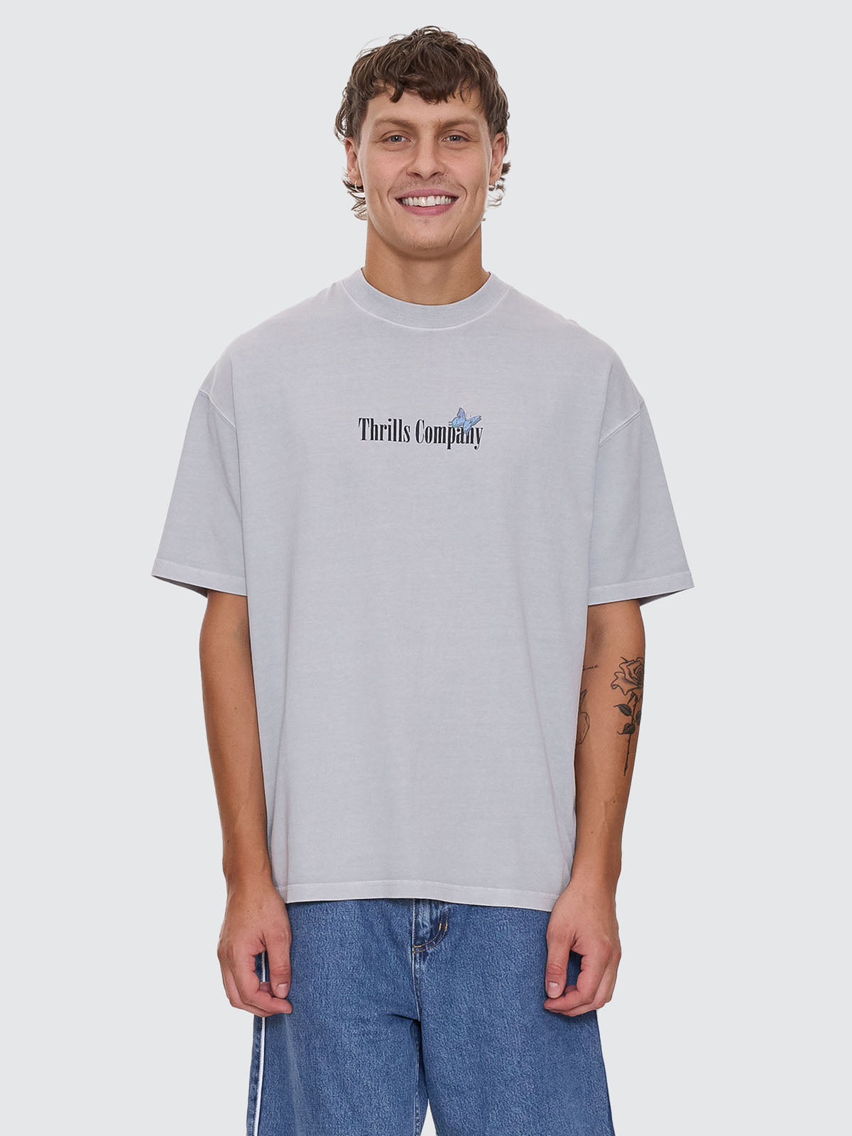 Adapt Box Fit Oversize Tee - Glacier Grey