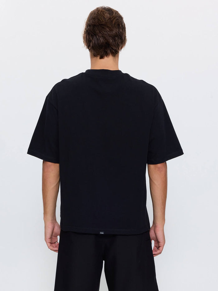 Thrills Military Box Fit Oversized Cropped Tee - Black XS