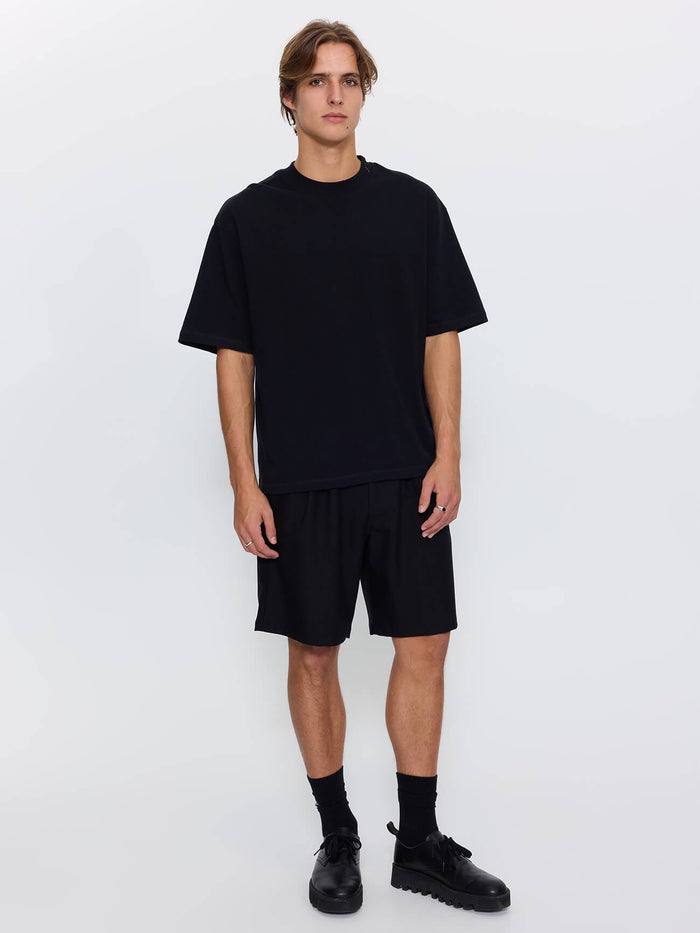 Thrills Military Box Fit Oversized Cropped Tee - Black XS