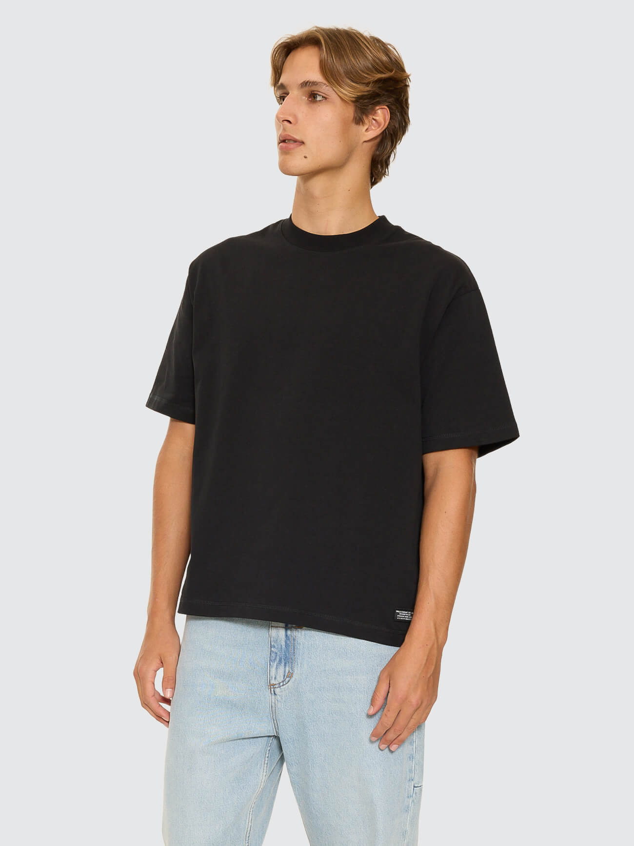 Thrills Military Box Fit Oversized Cropped Tee - Black XS