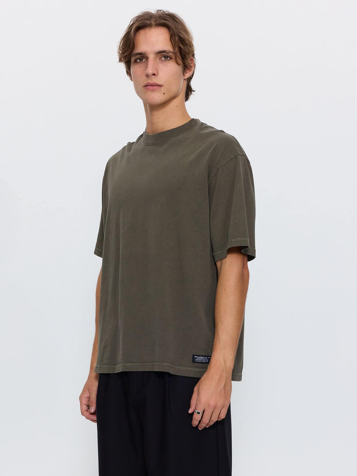 Thrills Military Box Fit Oversized Cropped Tee - Grape Leaf XS