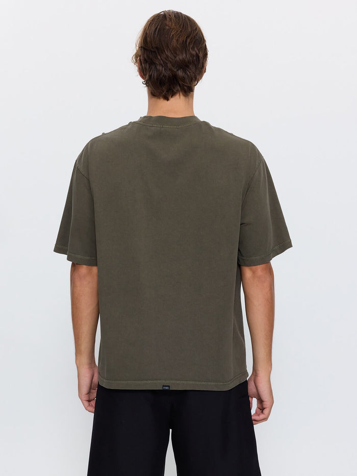 Thrills Military Box Fit Oversized Cropped Tee - Grape Leaf XS