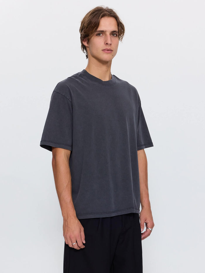 Thrills Military Box Fit Oversized Cropped Tee - Dark Charcoal XS