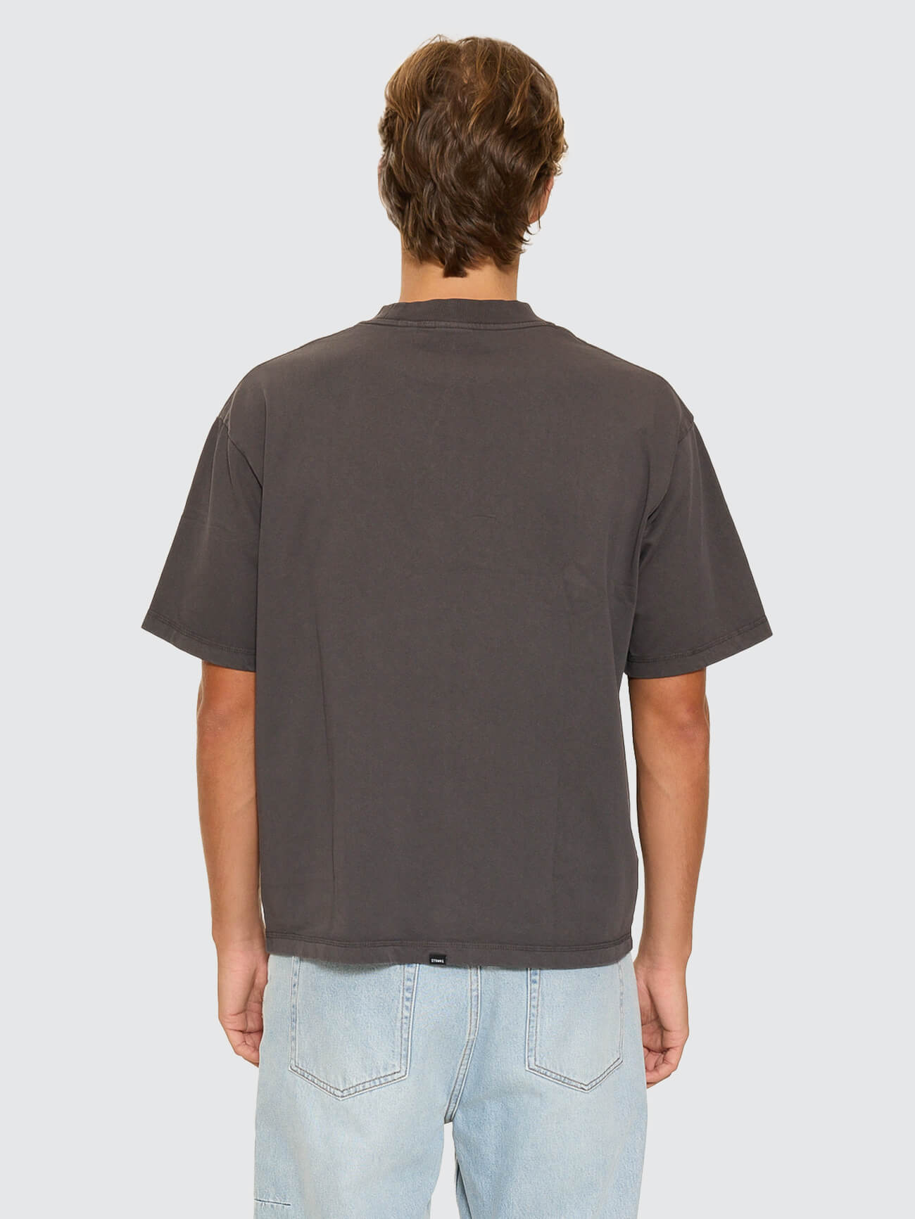 Thrills Military Box Fit Oversized Cropped Tee - Dark Charcoal