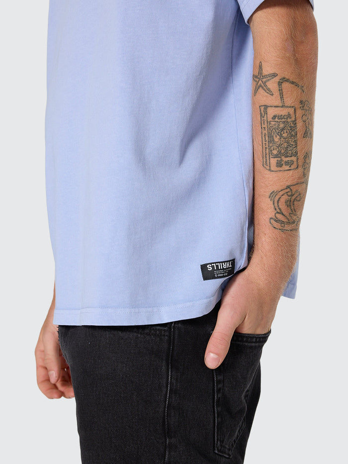 Thrills Service Heavy Weight Box Fit Oversize Tee - Cornflower Blue