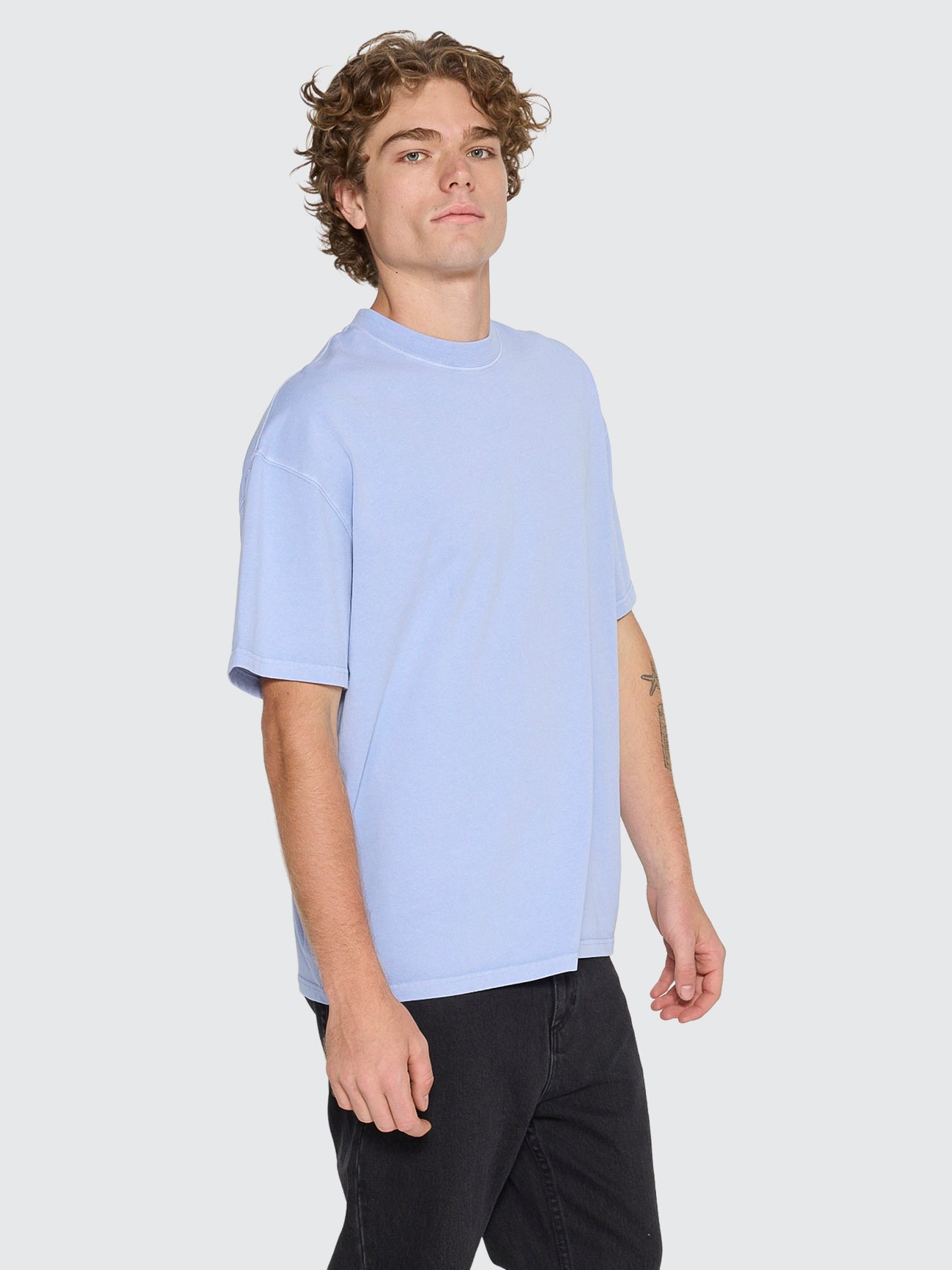 Thrills Service Heavy Weight Box Fit Oversize Tee - Cornflower Blue