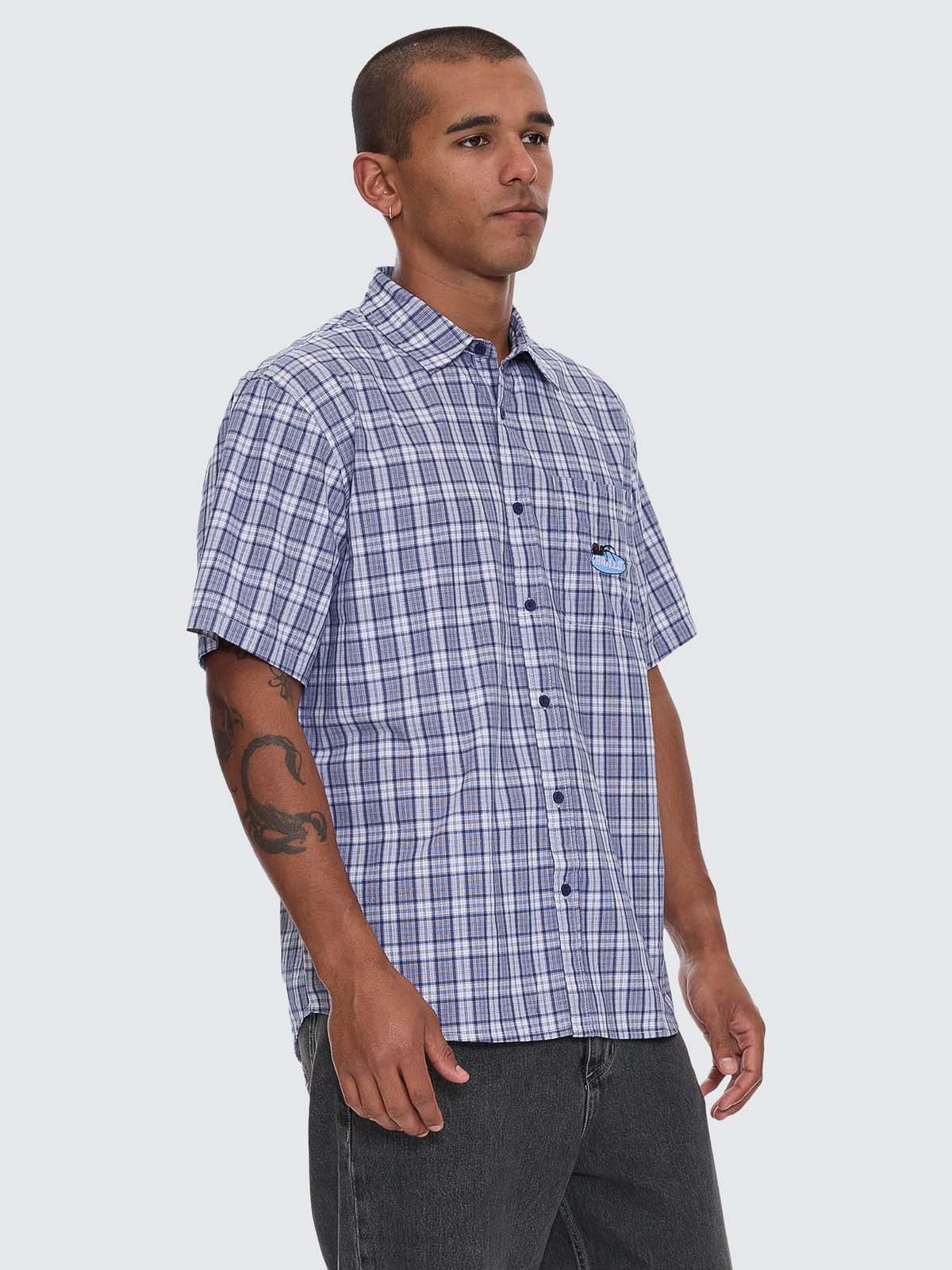 Trust In Us Short Sleeve Shirt - Twilight Blue XS