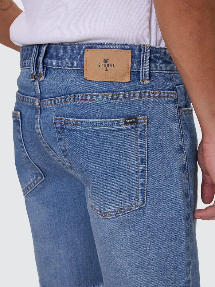 Bones Raw Slim Denim Short - Stoned Blues