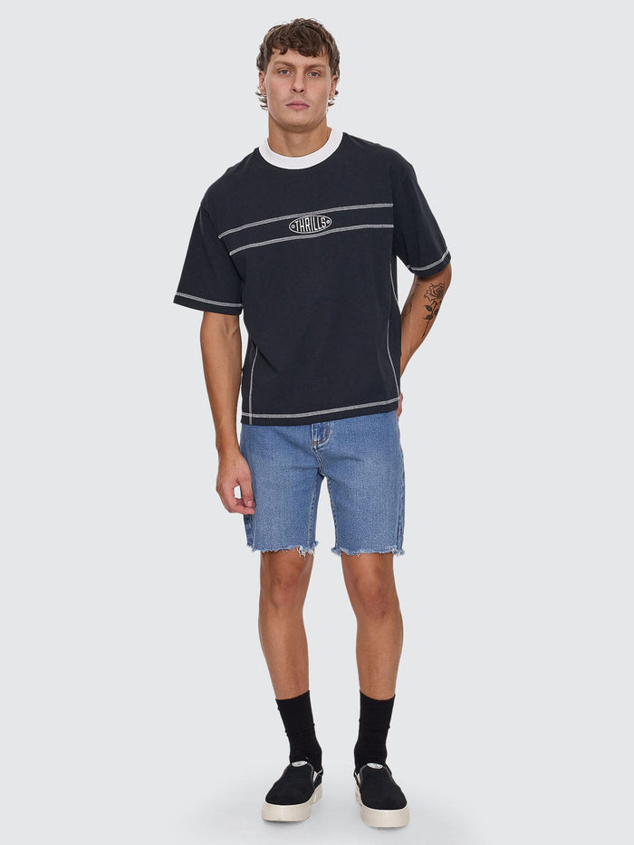 Bones Raw Slim Denim Short - Stoned Blues