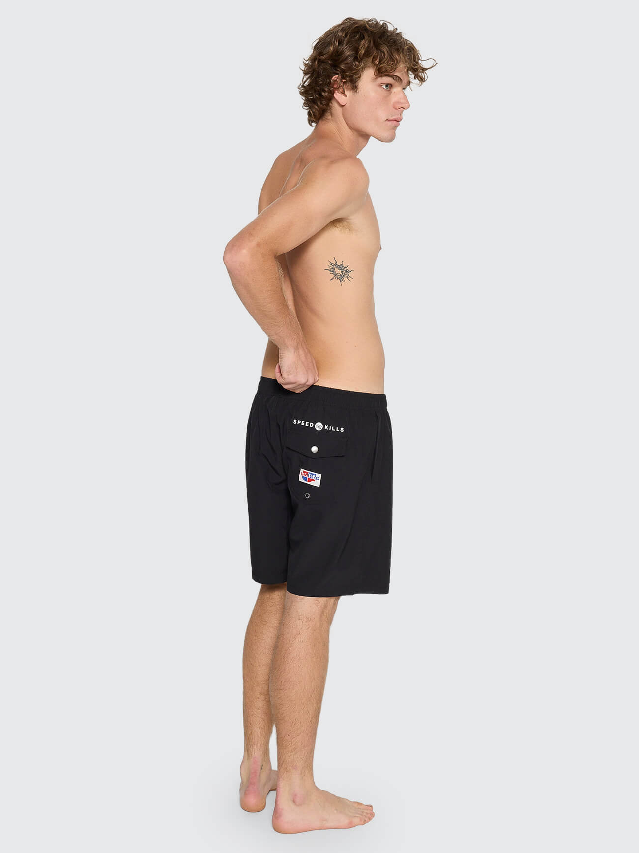 Anarchy In Paradise Elastic Waist Boardshort - Black 26