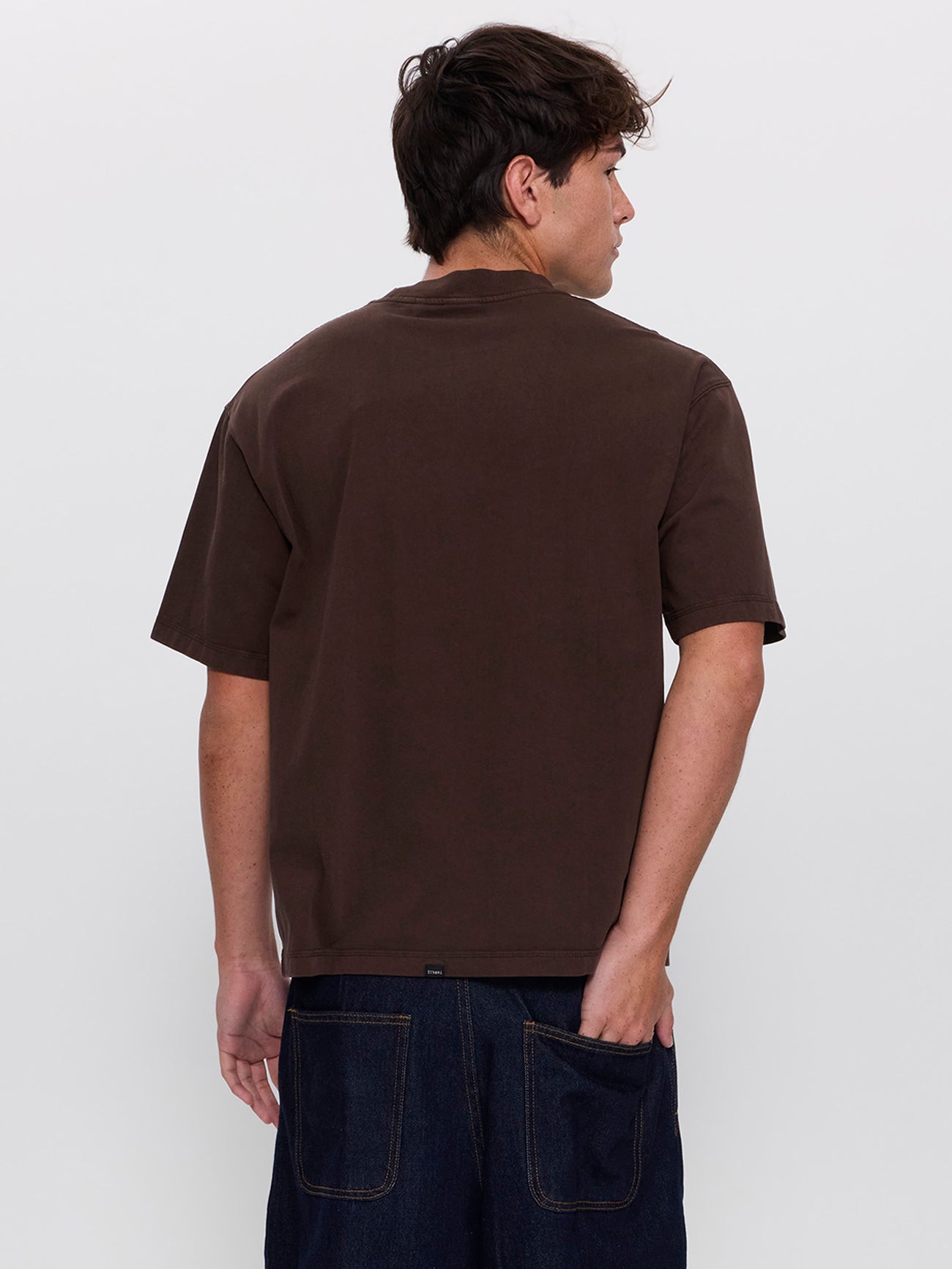 Thrills Military Oversize Box Crop Tee - Postal Brown XS