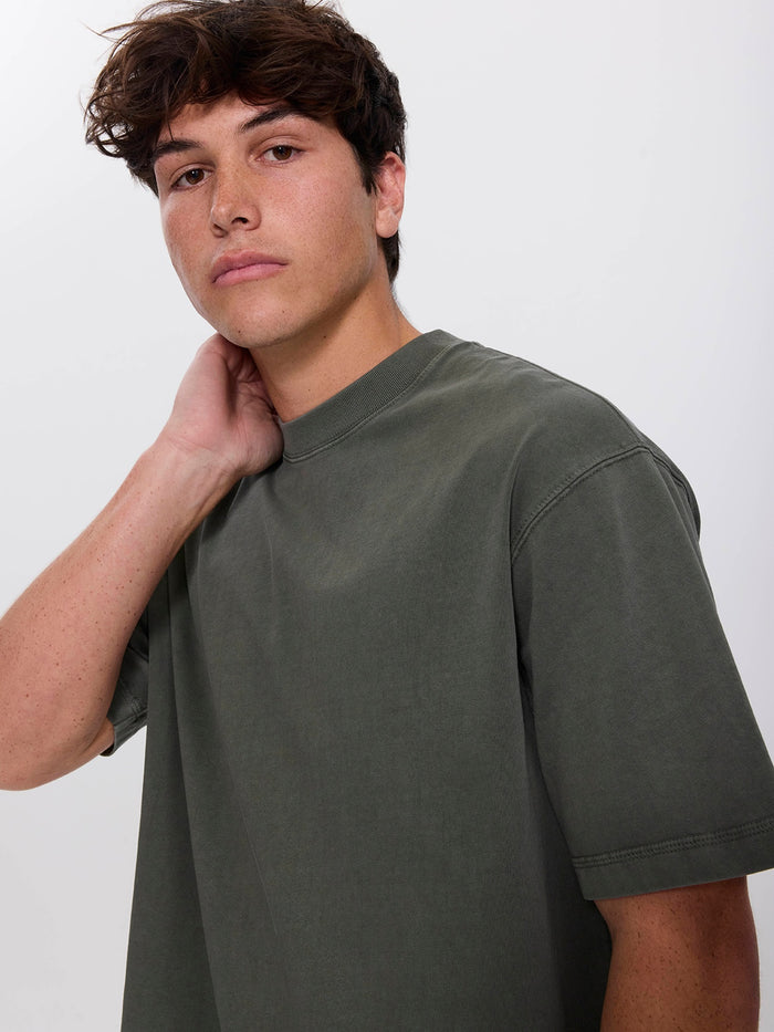 Thrills Military Oversize Box Crop Tee - Beetle XS