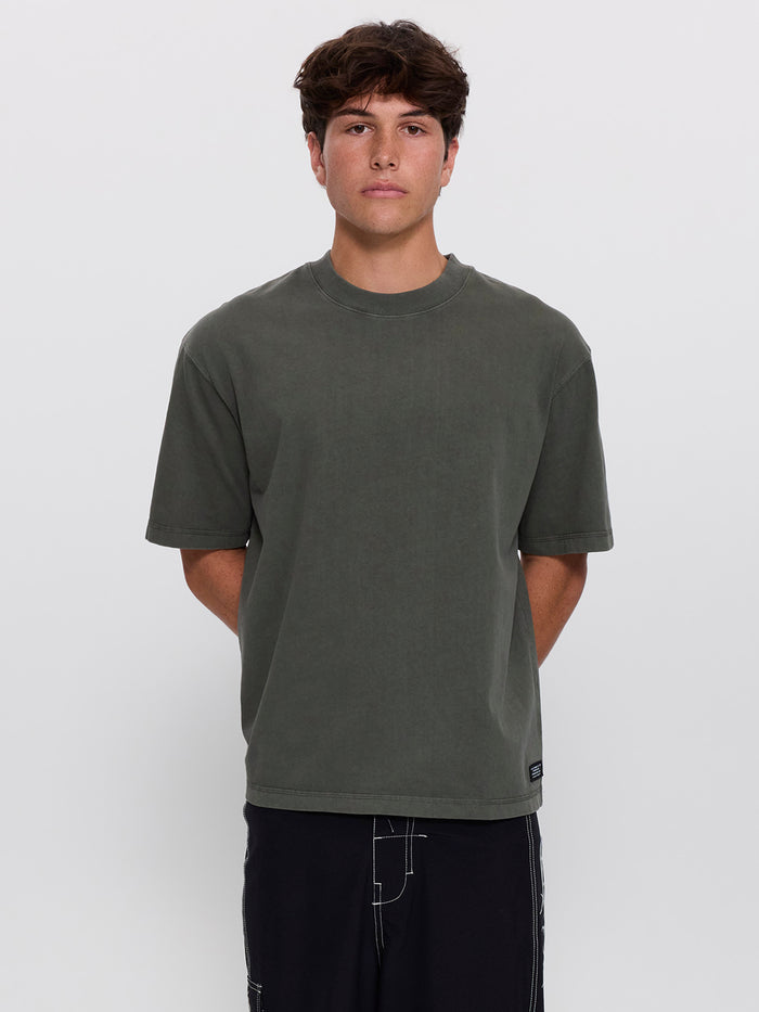 Thrills Military Oversize Box Crop Tee - Beetle XS