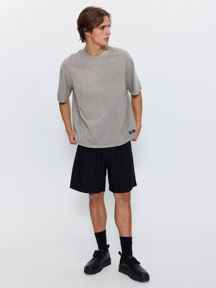 Thrills Military Oversize Box Crop Tee - Fog XS