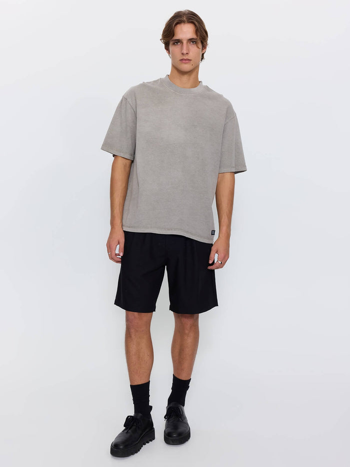 Thrills Military Oversize Box Crop Tee - Fog XS