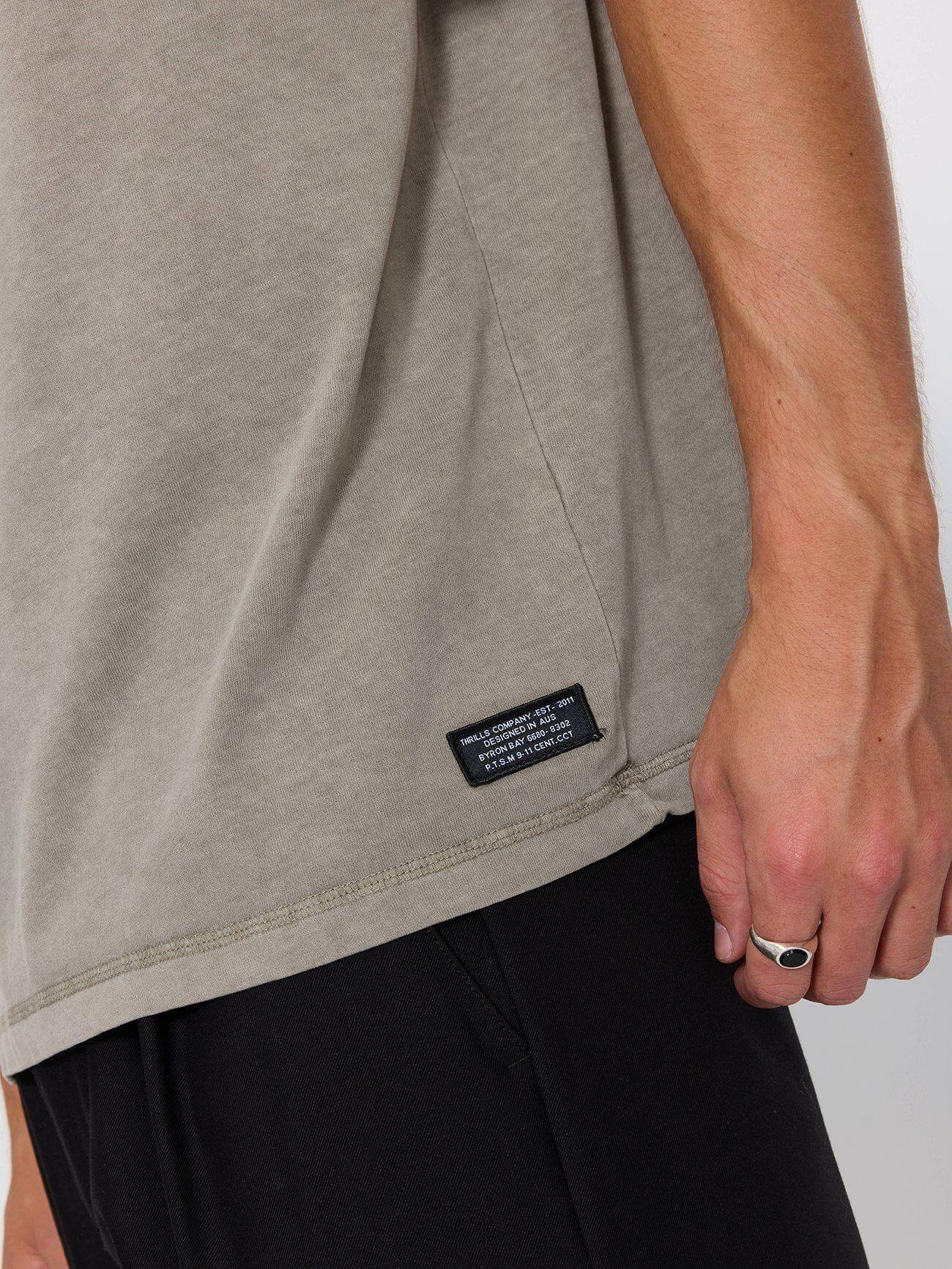 Thrills Military Oversize Box Crop Tee - Fog XS