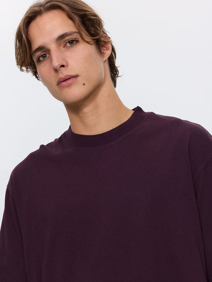 Thrills Military Oversize Box Crop Tee - Aubergine XS