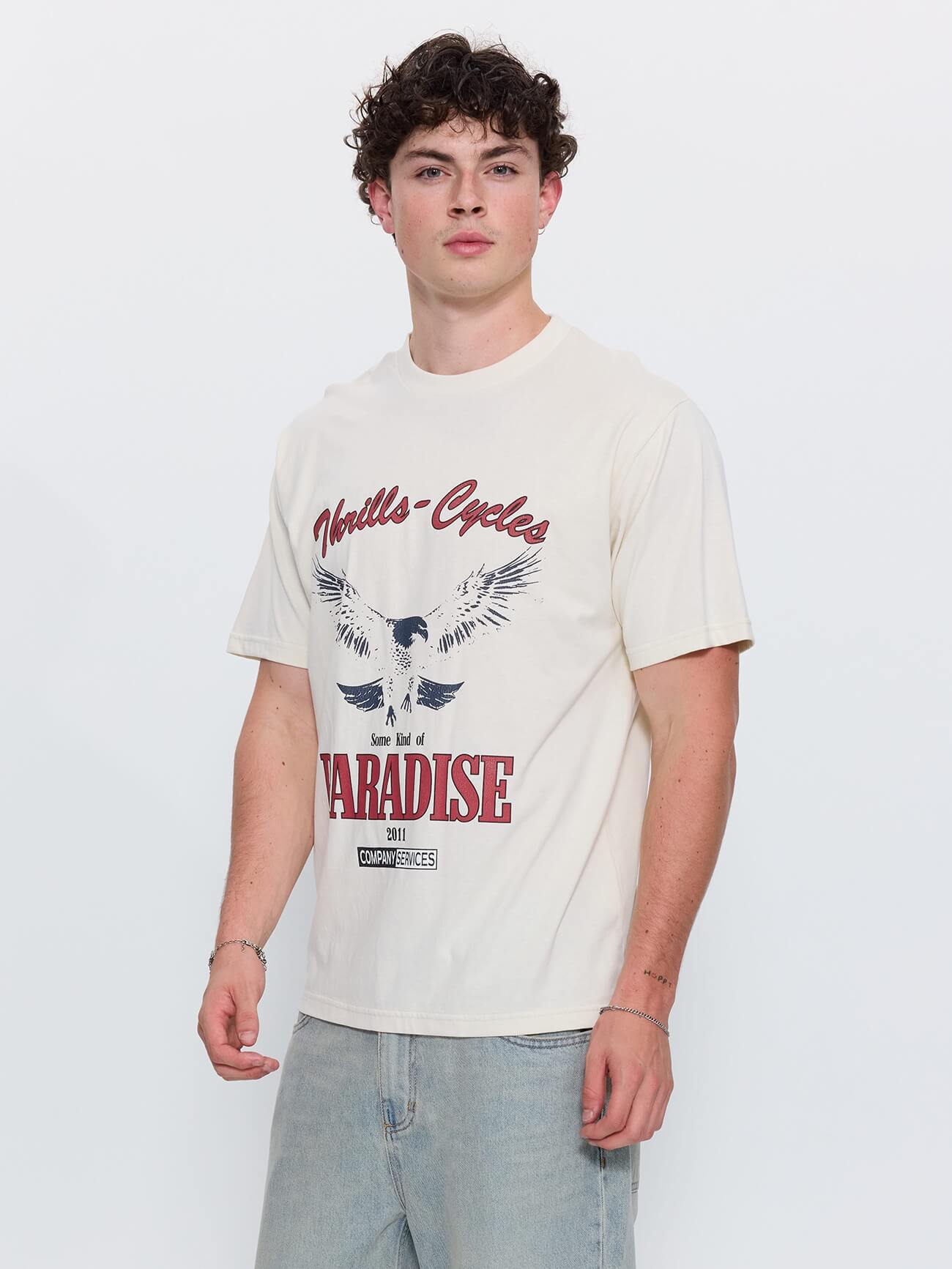 Get the Horns Merch Fit Tee - Heritage White XS