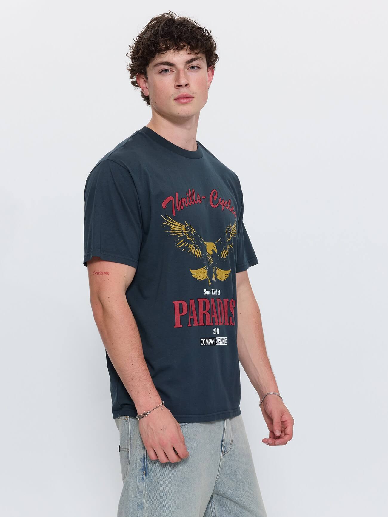 Get the Horns Merch Fit Tee - Petrol XS