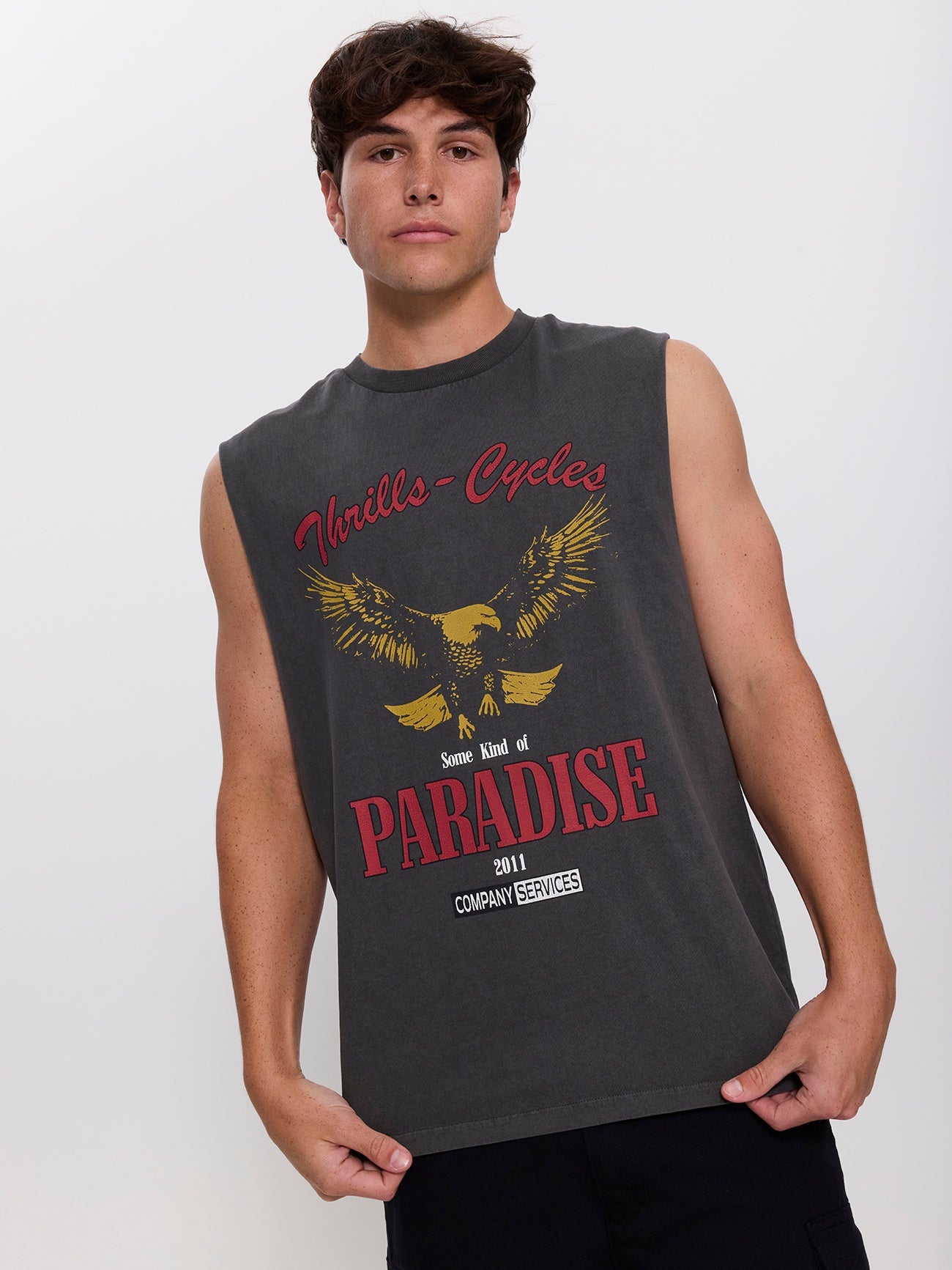 Get the Horns Merch Fit Muscle Tee - Merch Black XS